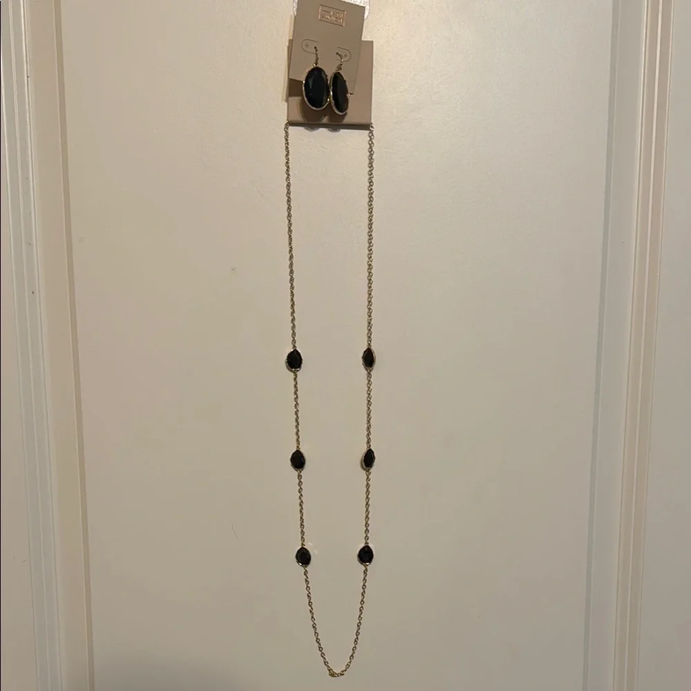 14th & Union Gold and Black Necklace and earring set